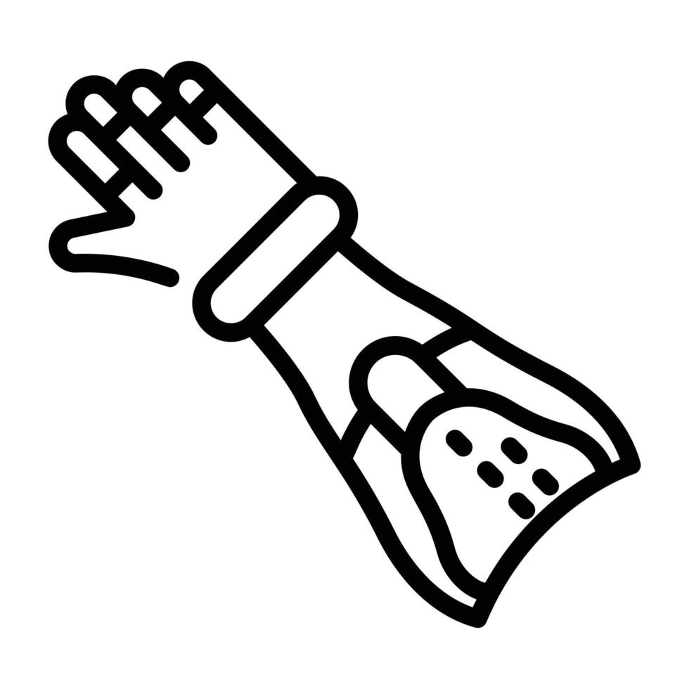 Ready to use line icon of prosthetic arm vector