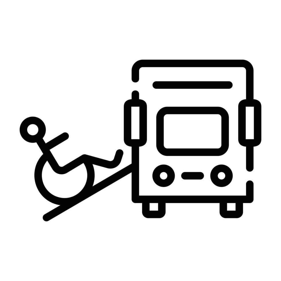An outline icon of disable man vector