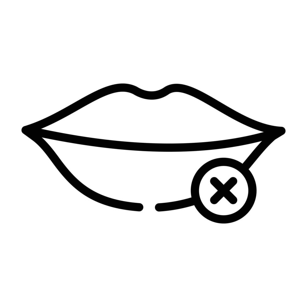 An outline icon of speech impairment vector