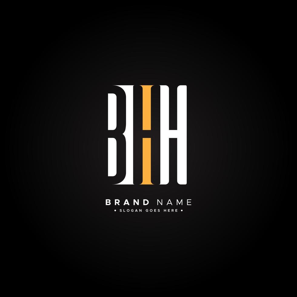 Initial Letter BHH Logo - Simple Business Logo for Alphabet BHH vector