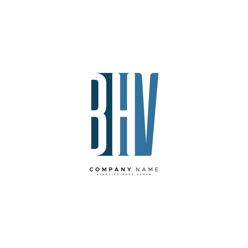 logotipo de letra inicial bhv - logotipo de empresa mínimo para el alfabeto b, h y v vector