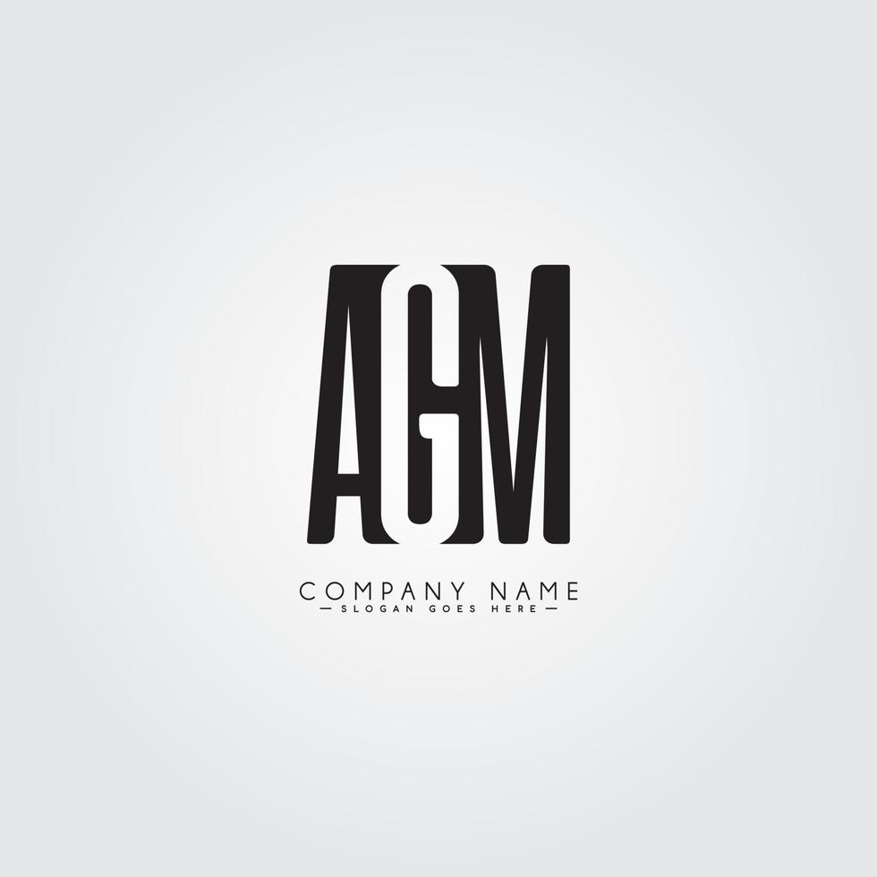 Simple Business Logo for Initial Letter AGM - Alphabet Logo vector