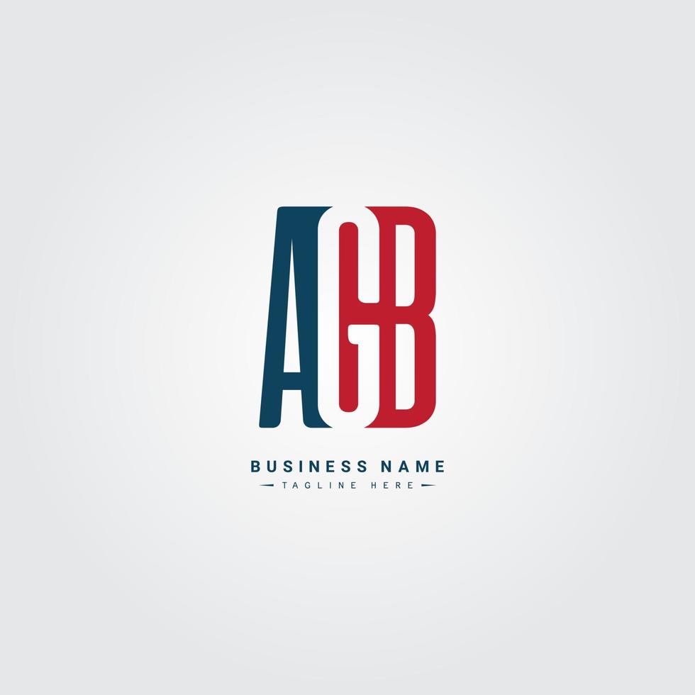 Vector Logo Template for Initials AGB - Simple Alphabet Letters Logo