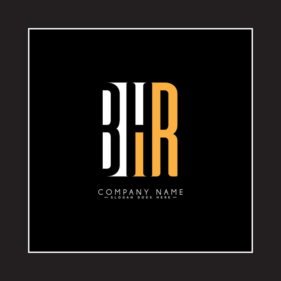 Minimal Business logo for Alphabet BHR - Initial Letter B, H and R vector