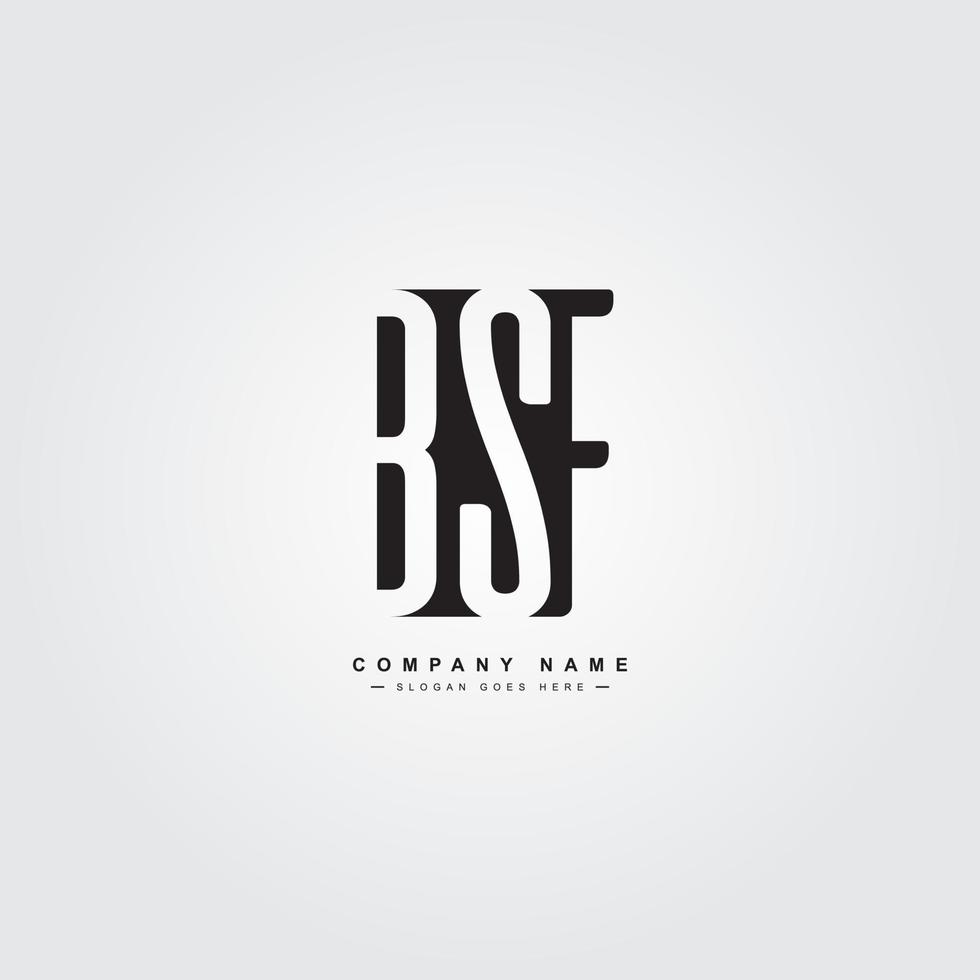 Initial Letter BSF Logo - Simple Business Logo for Alphabet B, S and F vector