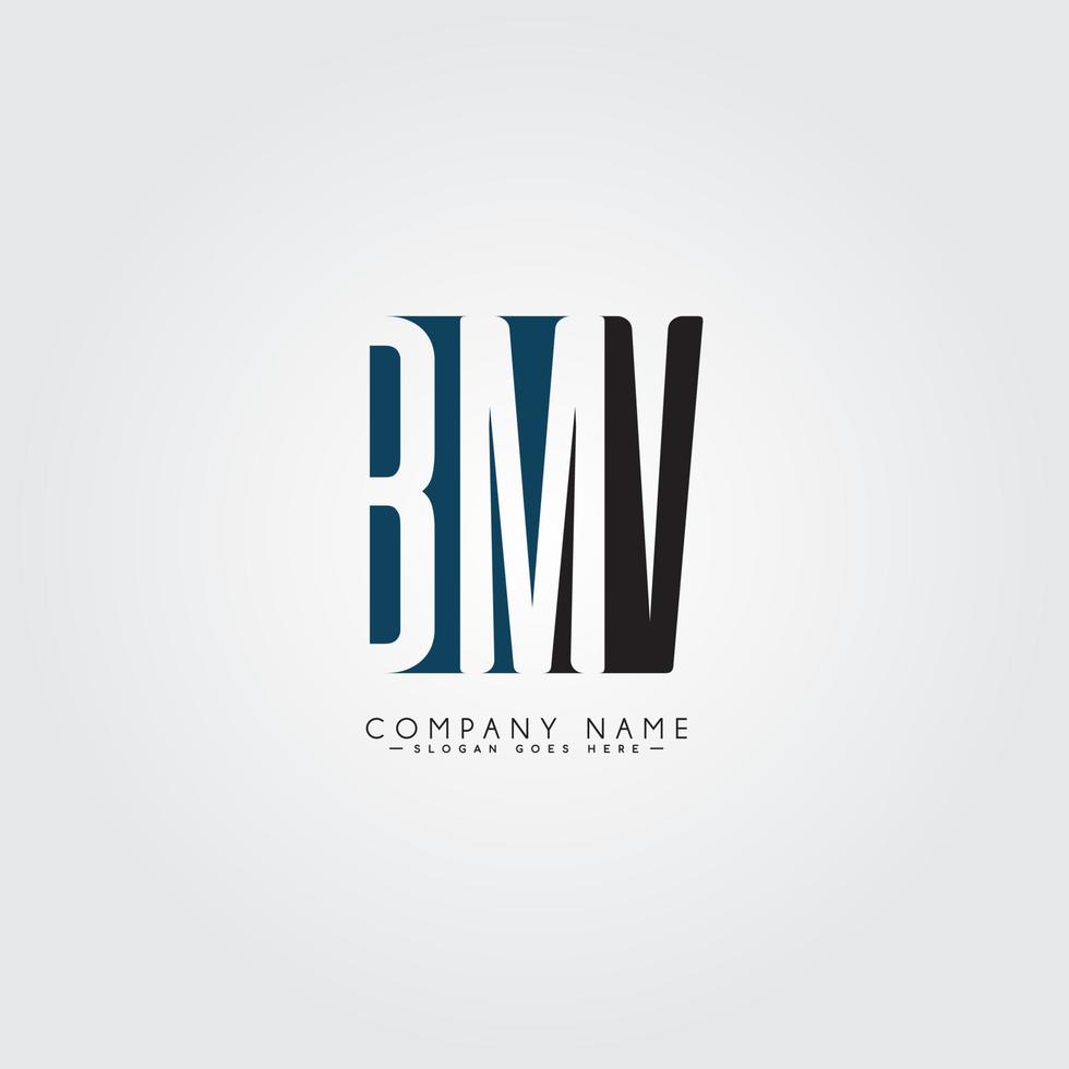 Initial Letter BMV Logo - Simple Monogram Logo for Initials B, M and V vector