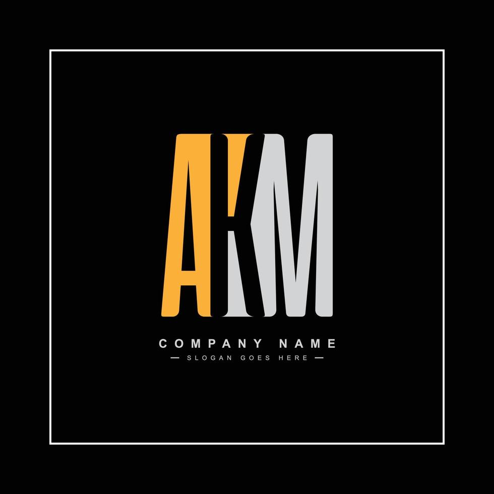 Initial Letter AKM Logo - Minimal Business Logo for Alphabet A, K and M vector