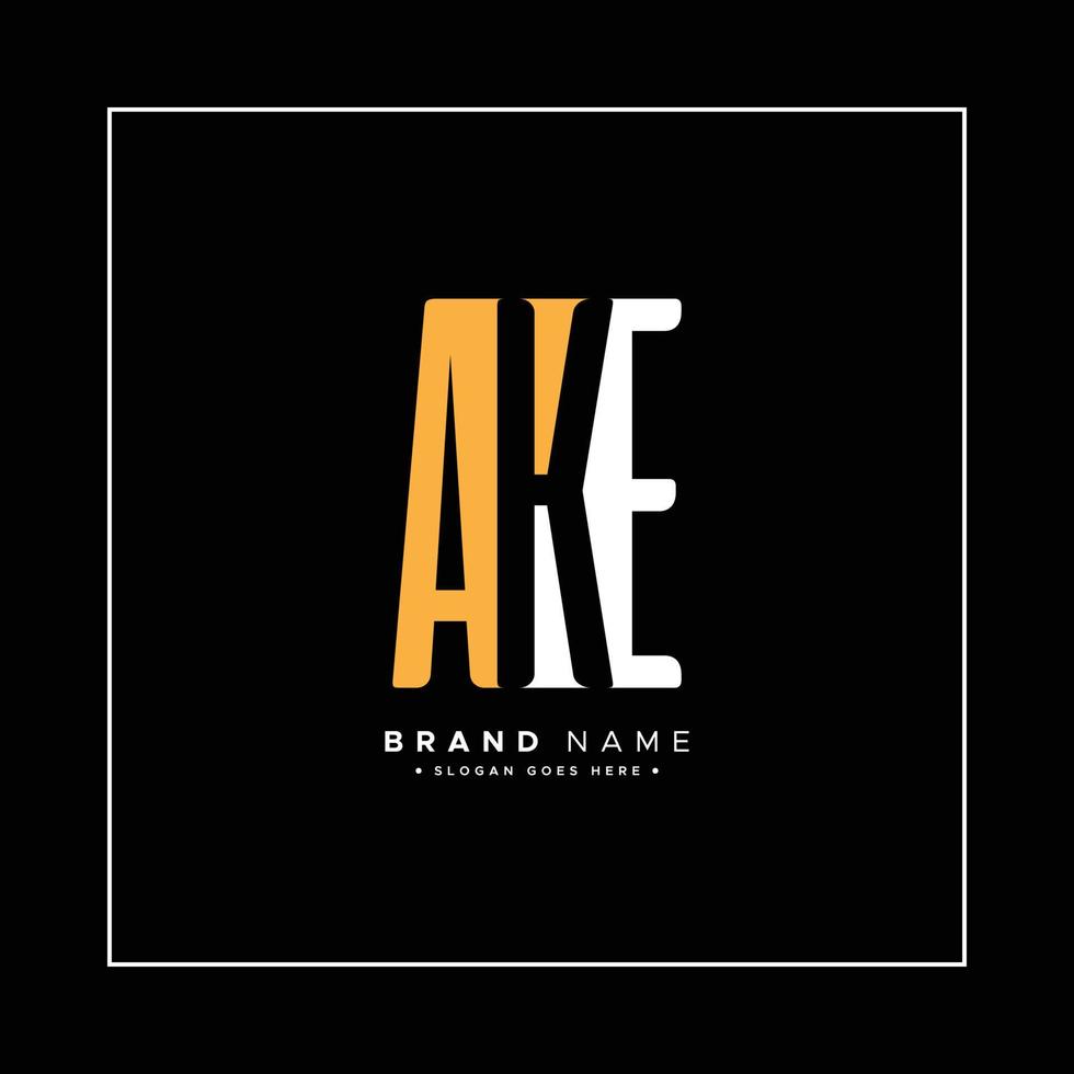 Initial Letter AKE Logo - Minimal Business Logo for Alphabet A, K and E vector