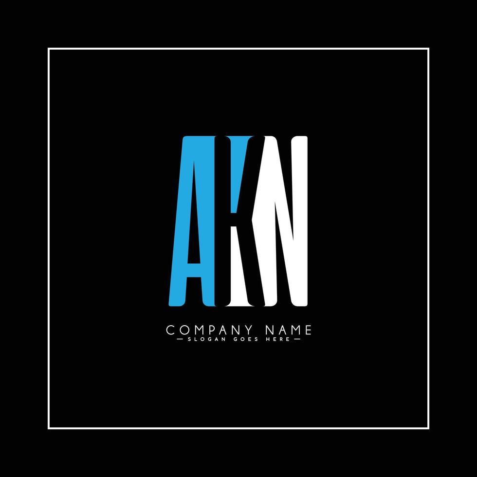 Minimal Business logo for Alphabet AKN - Initial Letter A, K and N vector