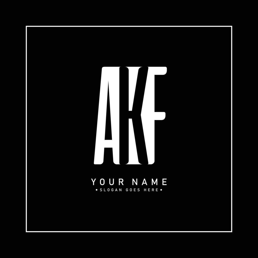 Simple Business Logo for Initial Letter AKF - Alphabet Logo vector