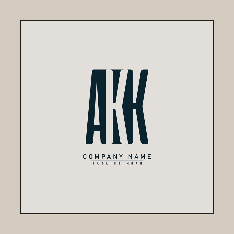 Vector Logo Template for Initials AKK - Simple Alphabet Letters Logo