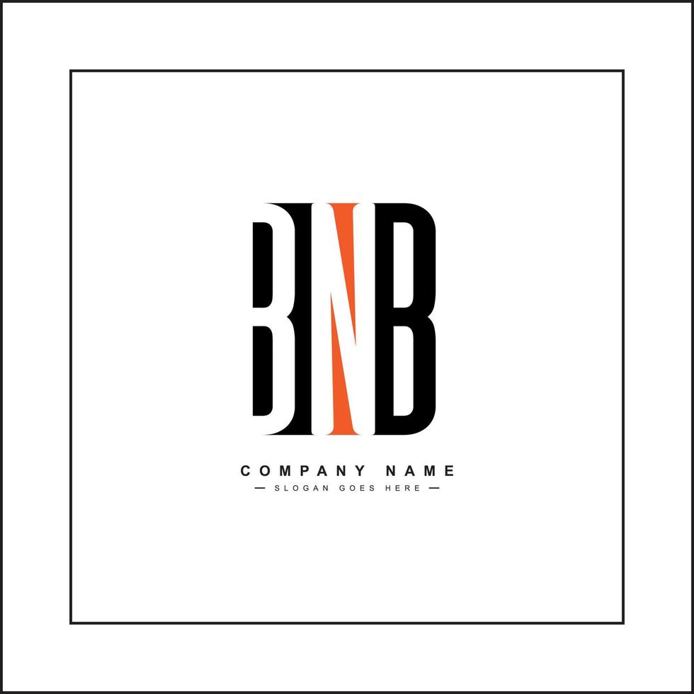 Simple Business Logo for Initial Letter BNB - Alphabet Logo vector