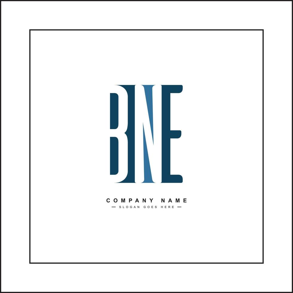 Initial Letter BNE Logo - Minimal Business Logo for Alphabet B, N and E vector