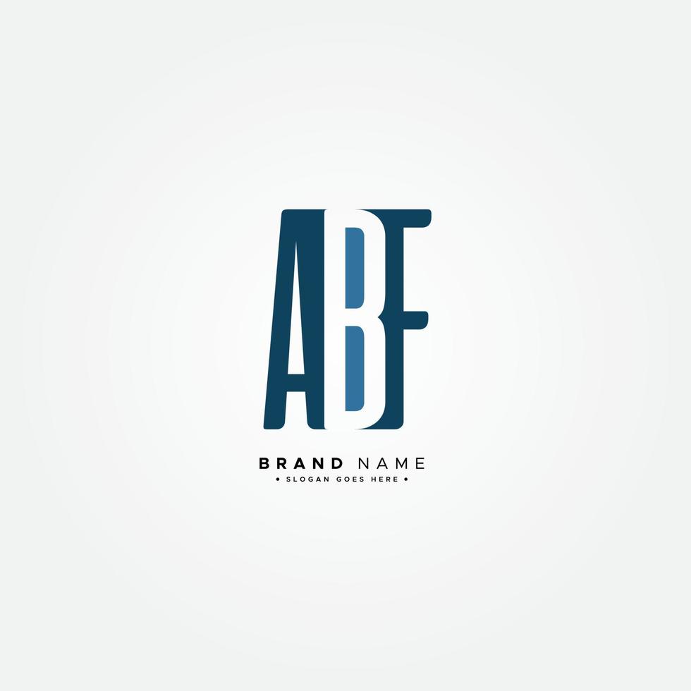 Simple Business Logo for Initial Letter ABF - Alphabet Logo vector