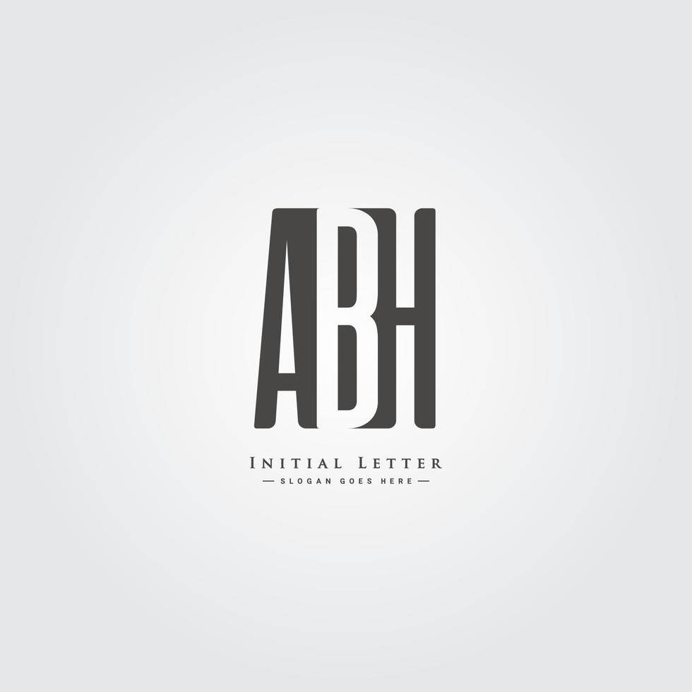 Initial Letter ABH Logo - Simple Monogram Logo for Initials A, B and H vector