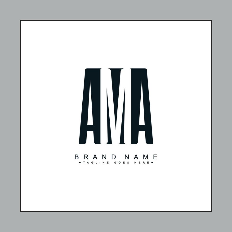 Initial Letter AMA Logo - Simple Business Logo for Alphabet A, M and A vector