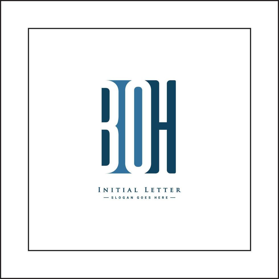Initial Letter BOH Logo - Minimal Business Logo for Alphabet B, O and H vector