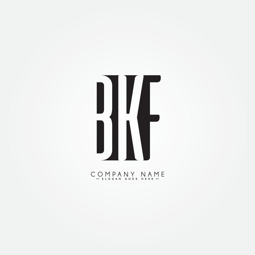 logotipo de letra inicial bkf - logotipo de empresa simple para alfabeto b, k y f vector