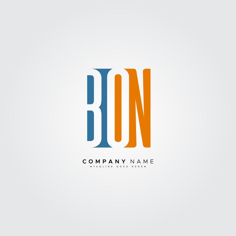 Simple Business Logo for Initial Letter BON - Alphabet Logo vector