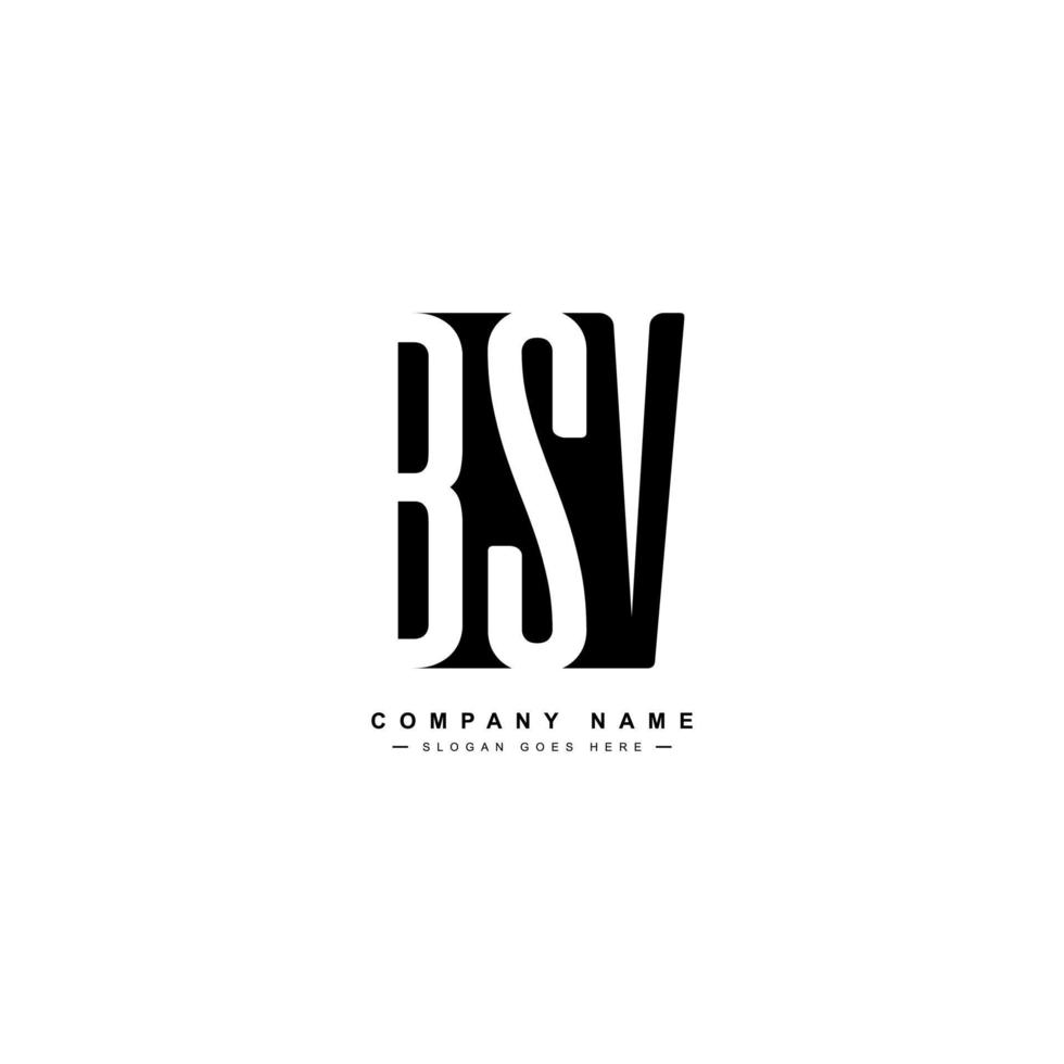 Simple Business Logo for Initial Letter BSV - Alphabet Logo vector