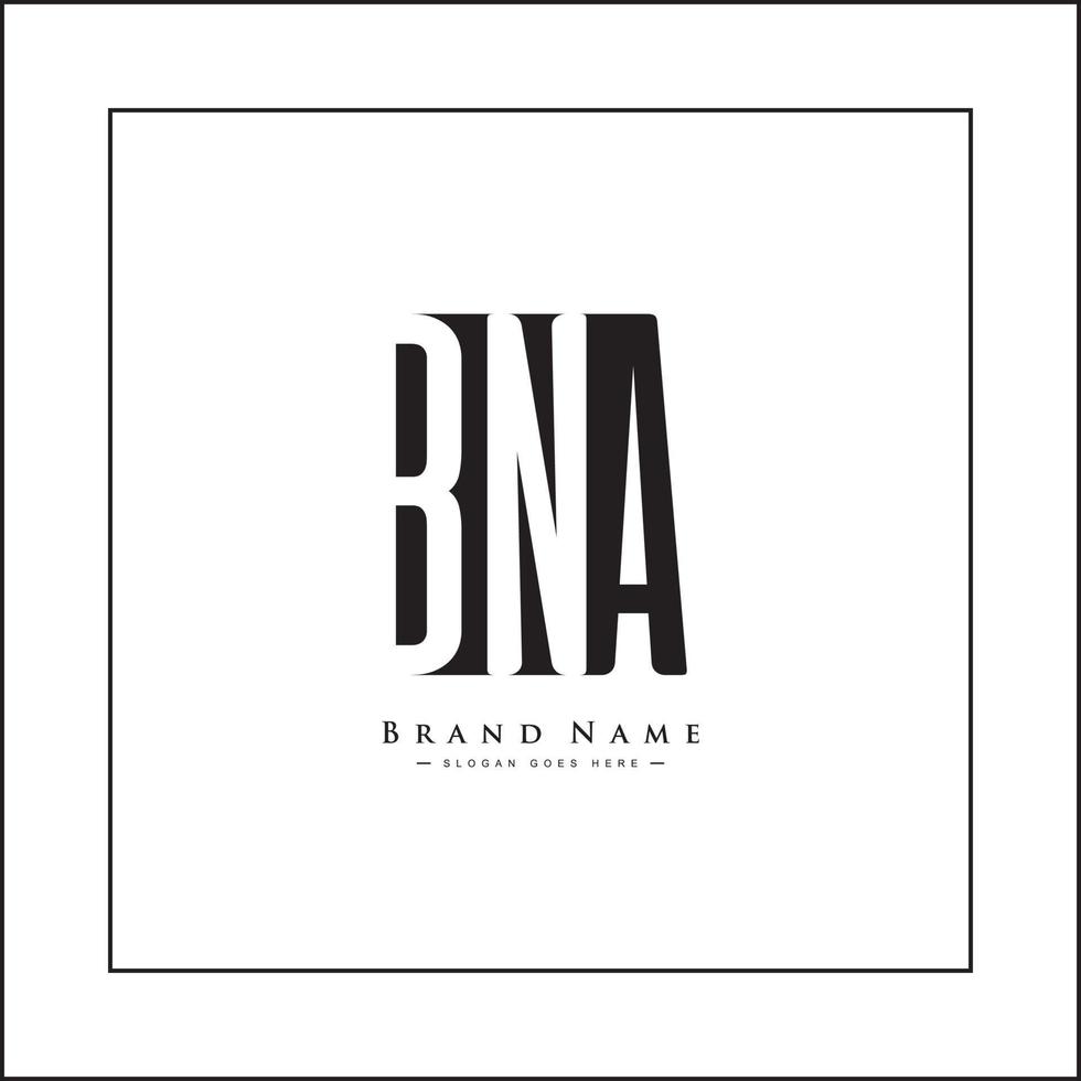 logotipo de letra inicial bna - logotipo de monograma simple para las iniciales b, n y a vector