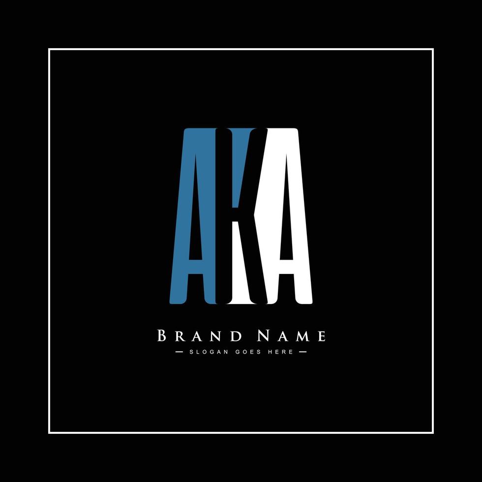 Initial Letter AKA Logo - Simple Business Logo for Alphabet A, K and A vector