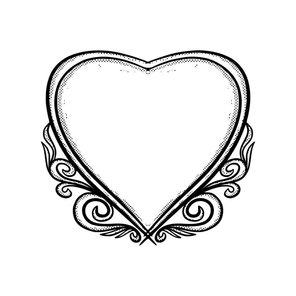 Love Illustration hand drawn cartoon sketch lineart vintage style vector