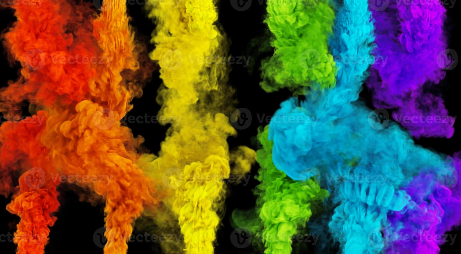 bocanadas de humo mágico de los colores del arco iris en fondo blanco  12678450 Foto de stock en Vecteezy