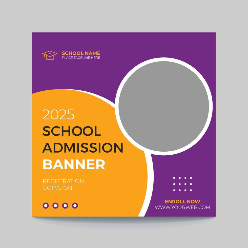 School admission social media post template. Suitable for junior and senior high school promotion banner template design.eps vector