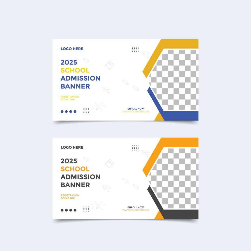 School admission horizantal banner. Suitable for junior and senior high