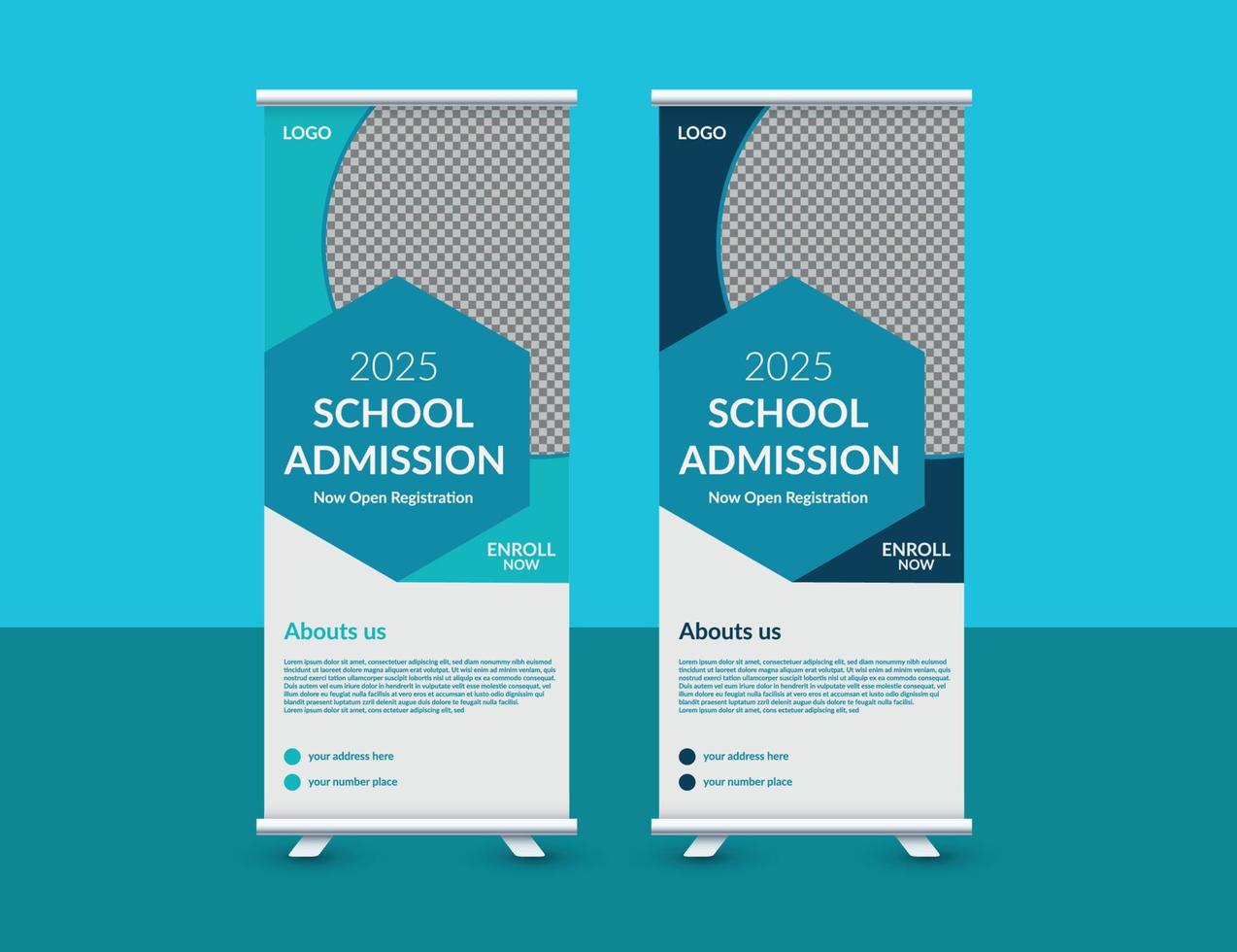 school Admission Going On roll up banner post template for school, college, university, coaching center vector template design.eps