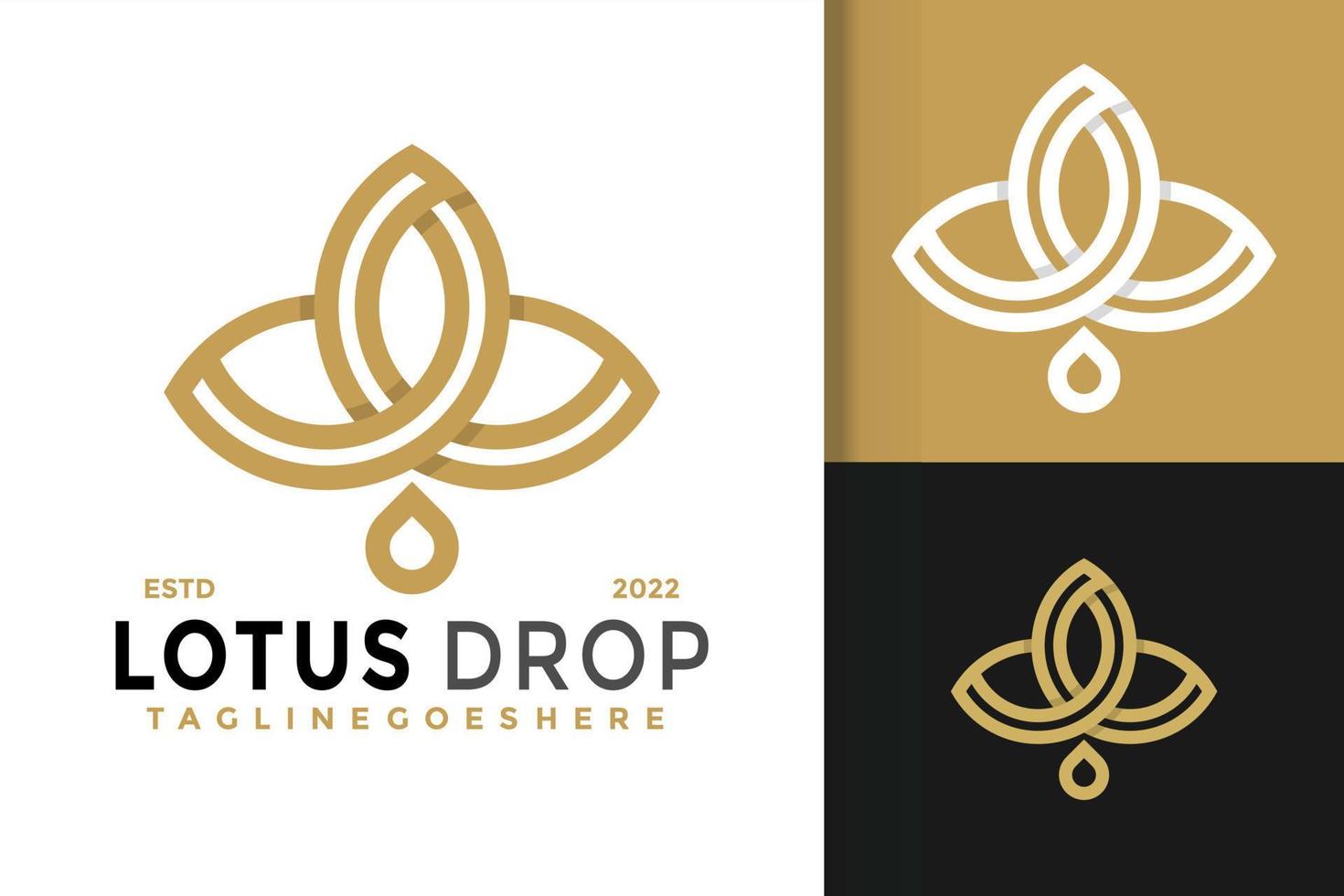 Flower Lotus Drop Elegant Logo Design, brand identity logos vector, modern logo, Logo Designs Vector Illustration Template