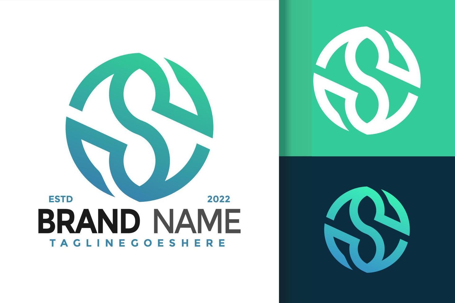 S Letter Circle Leaf Logo Design, brand identity logos vector, modern logo, Logo Designs Vector Illustration Template