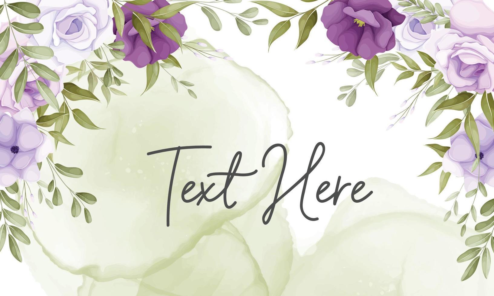 Beautiful floral background with purple flower decoration vector