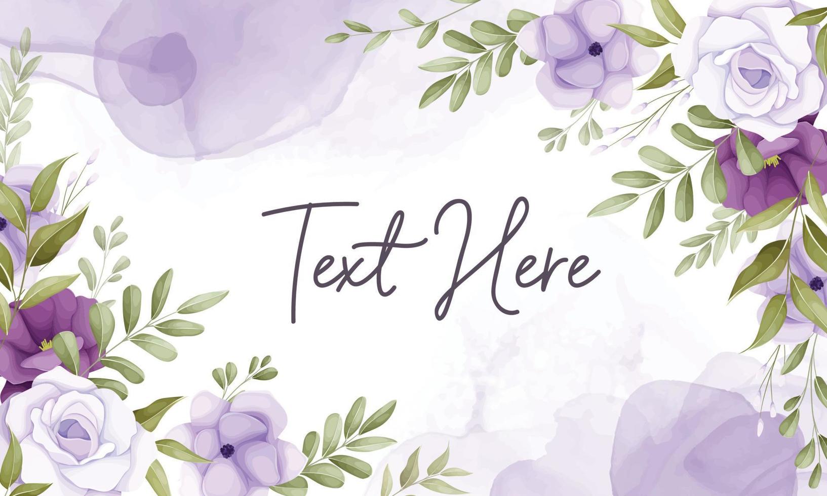 Beautiful floral background with purple flower decoration vector