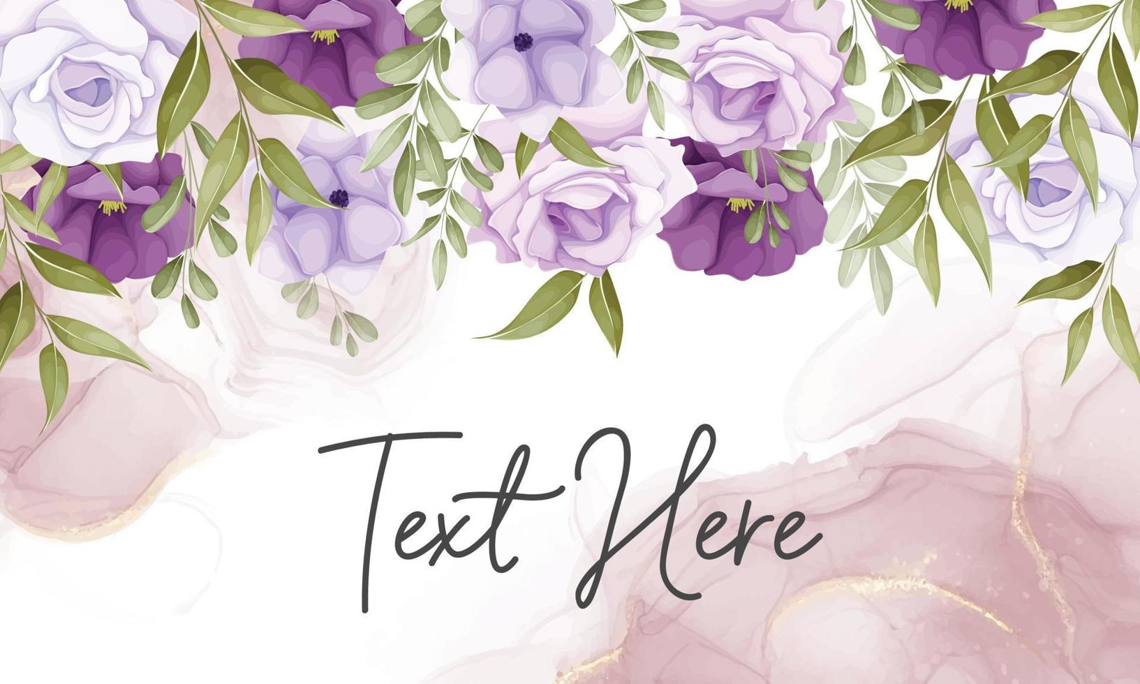 Beautiful floral background with purple flower decoration vector