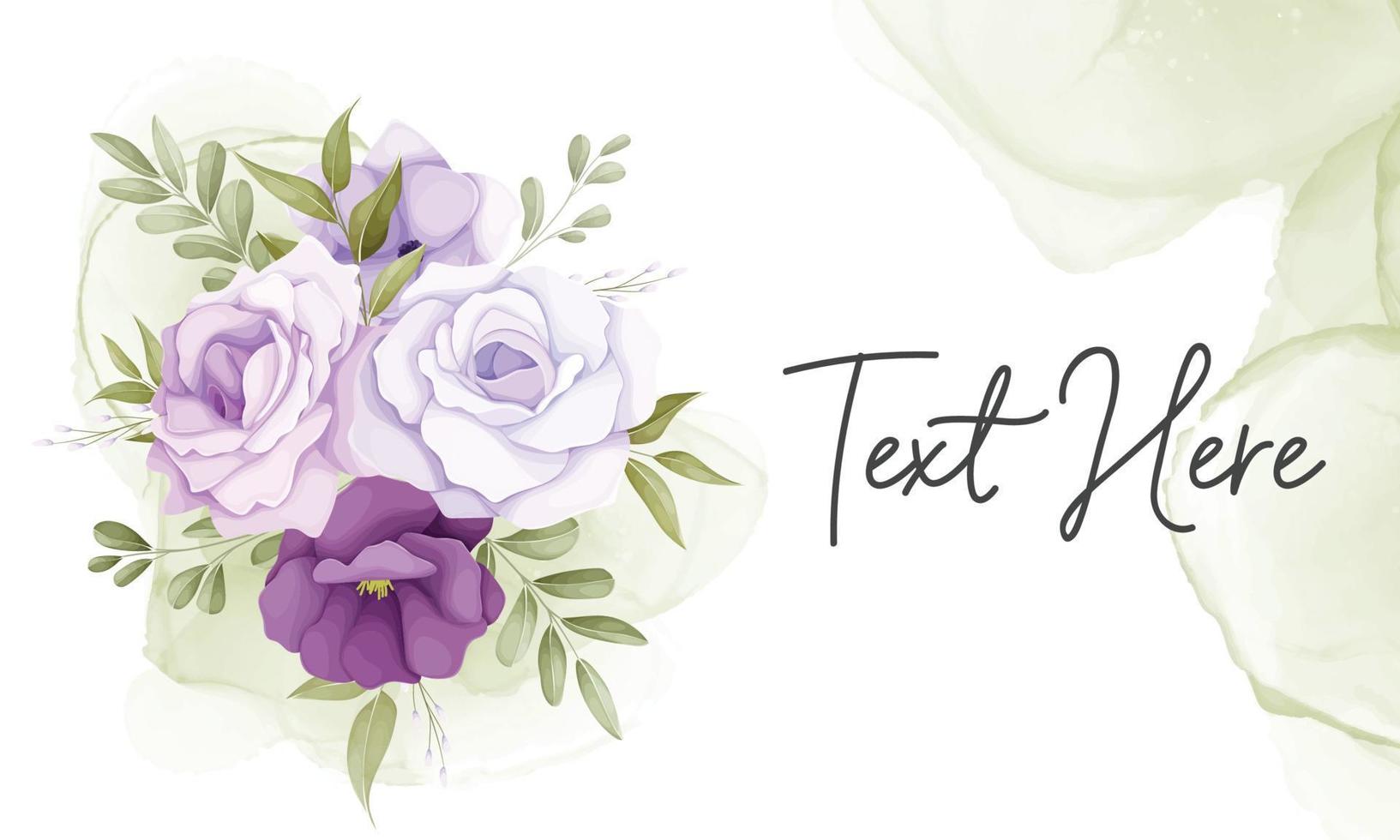 Beautiful floral background with purple flower decoration vector