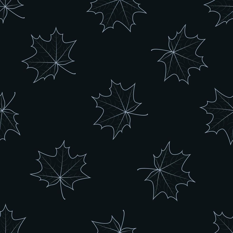 Contour maple leaves autumn seamless pattern vector