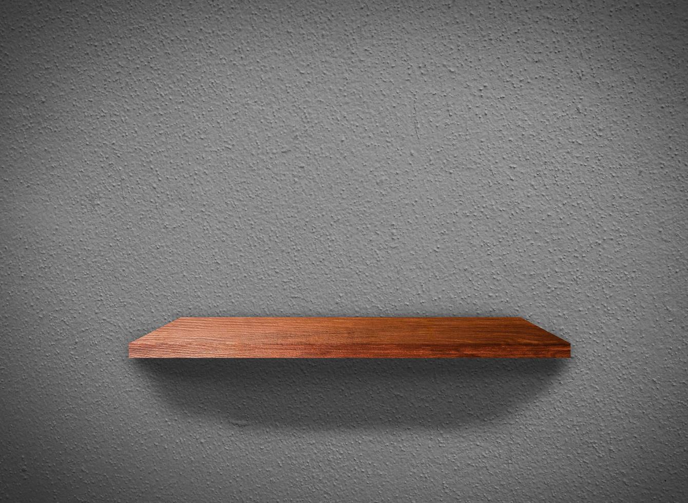 Hardwood shelves on concrete wall texture in minimal Style background