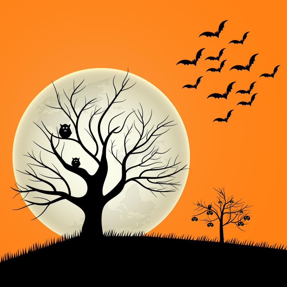 Halloween flat illustration background Design vector