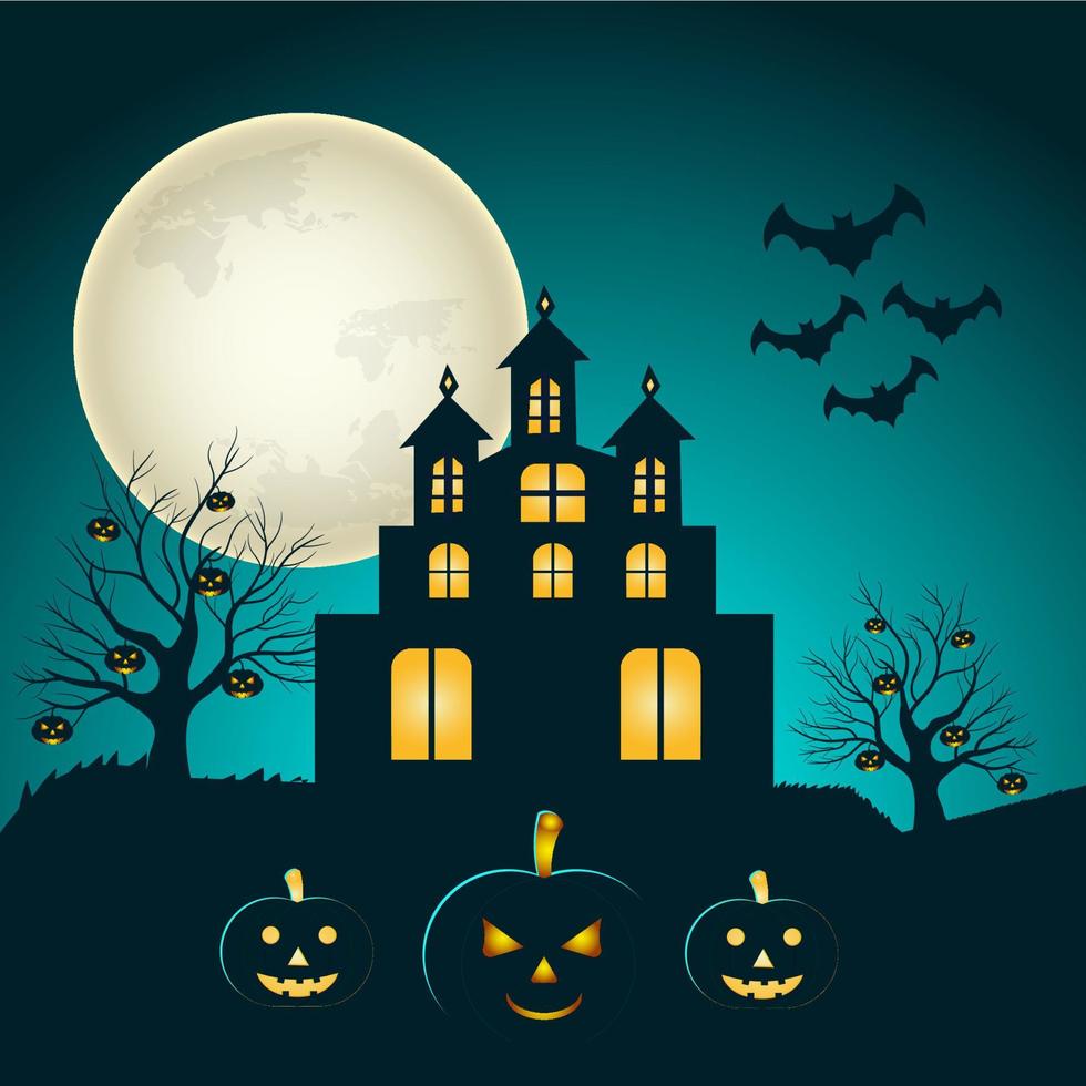 Halloween flat illustration background Design vector