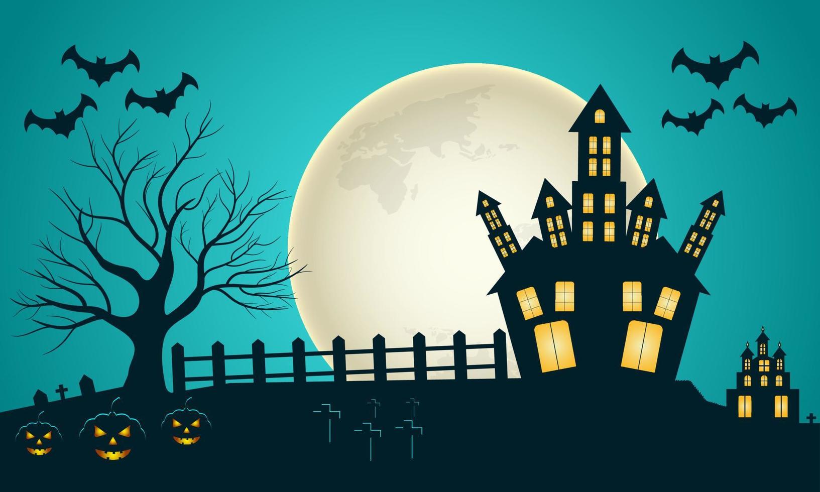 diseño de fondo de ilustración plana de halloween vector