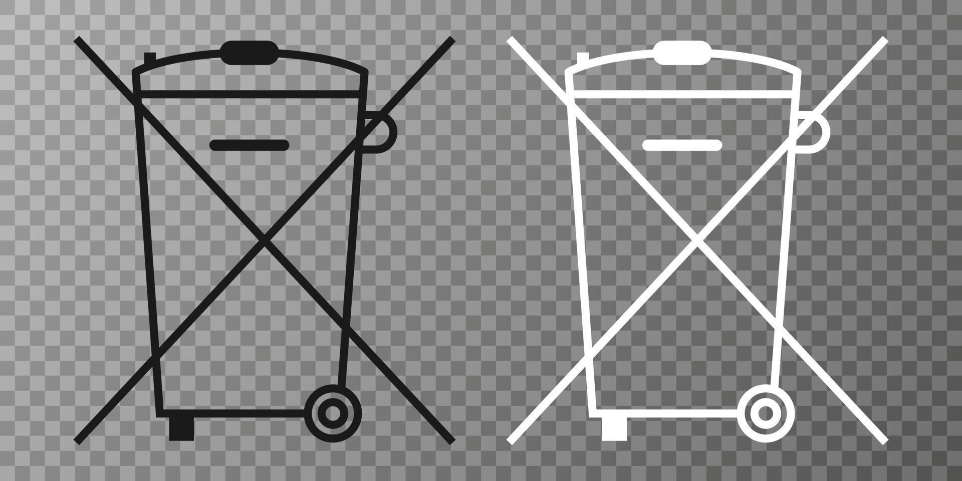 Trash can. Waste recycling. Do not litter. Municipal waste. vector