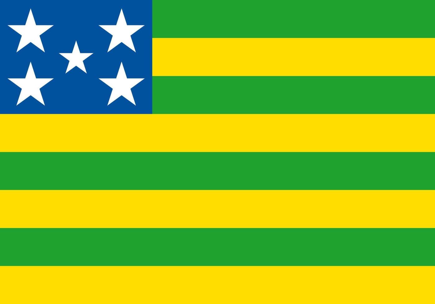 Goias Flag, state of Brazil. Vector Illustration.