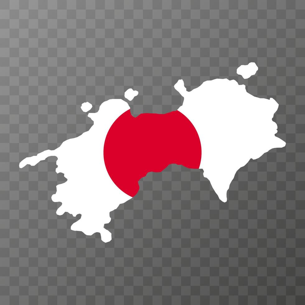 mapa de shikoku, región de japón. ilustración vectorial vector