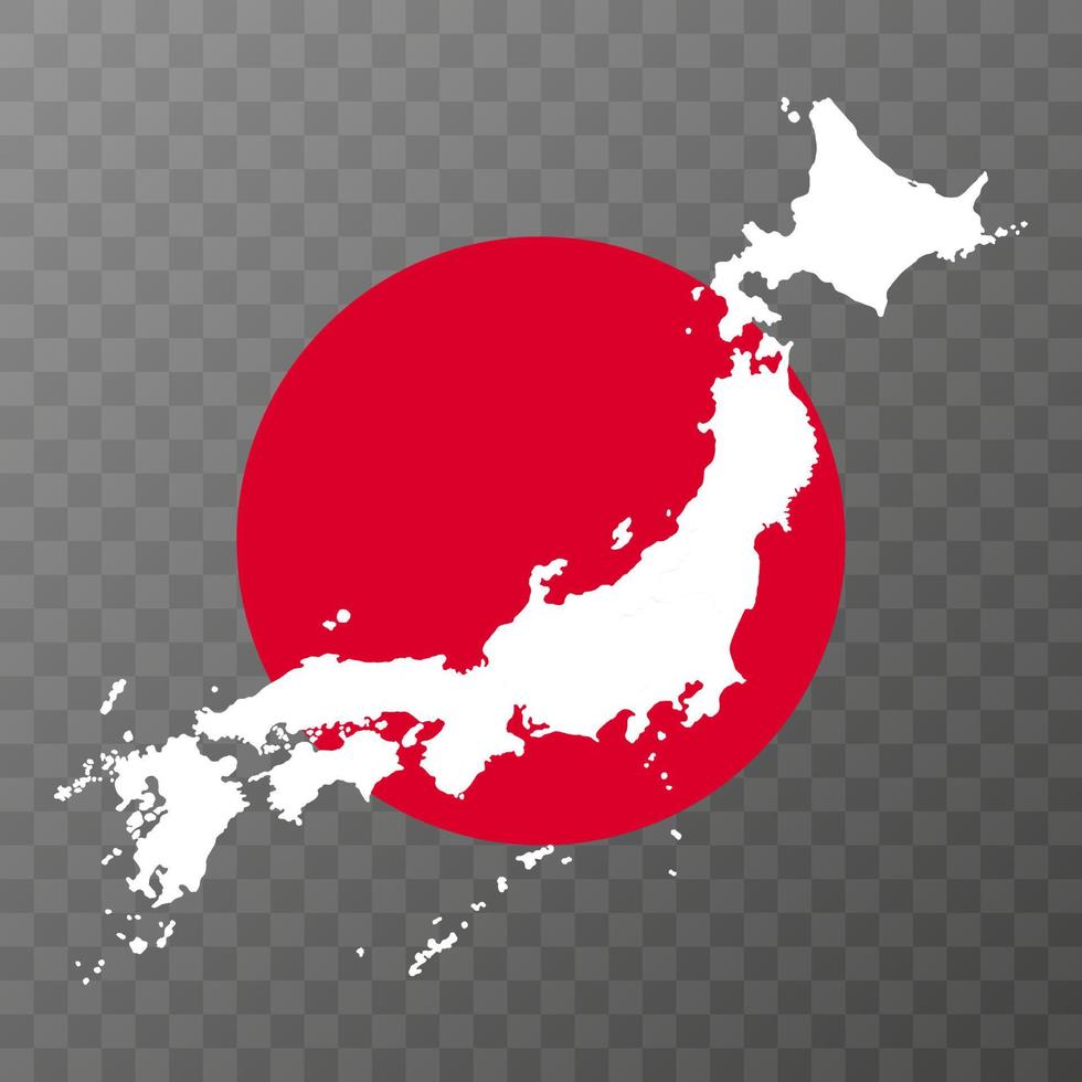 Japan map with regions. Vector illustration