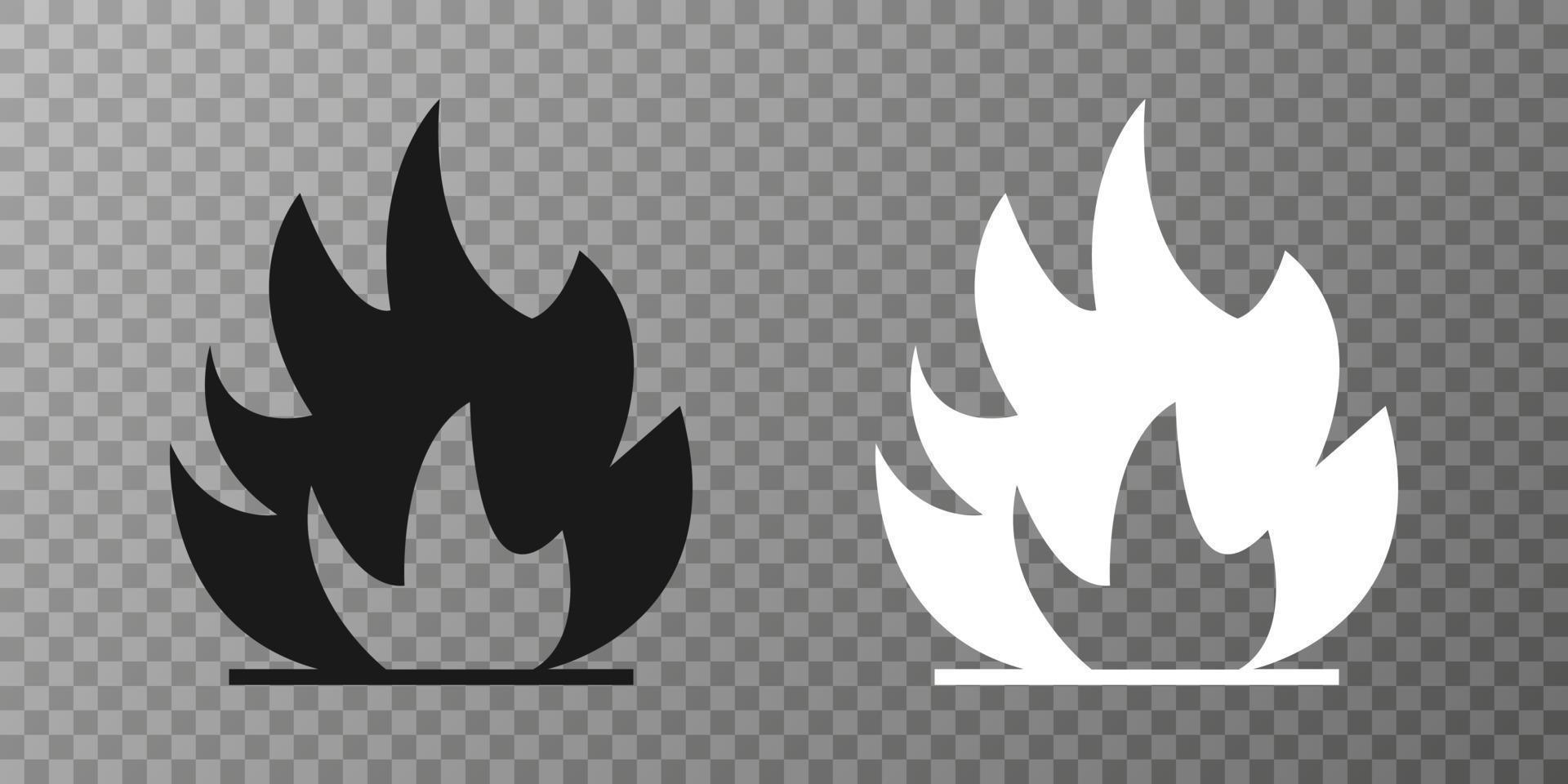 paquete frágil. vector de signo de fuego.