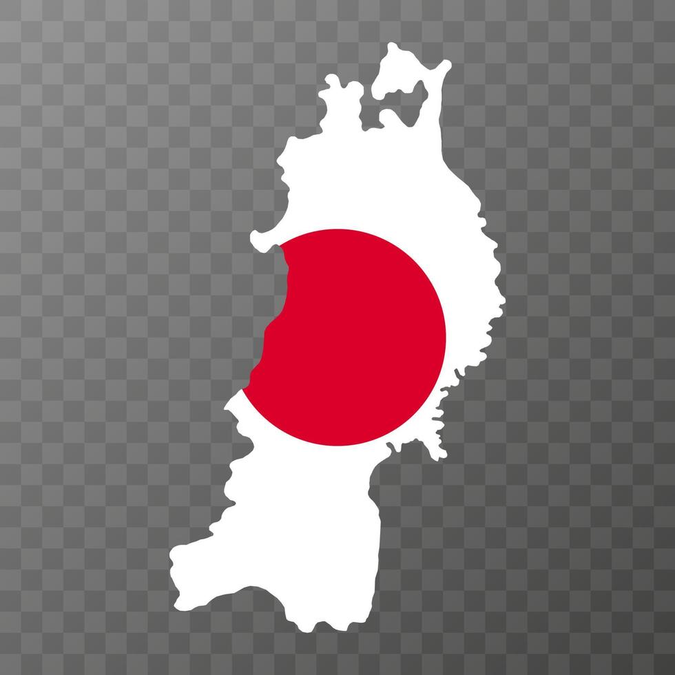 mapa de tohoku, región de japón. ilustración vectorial vector