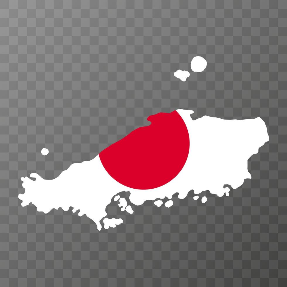 mapa de chugoku, región de japón. ilustración vectorial vector