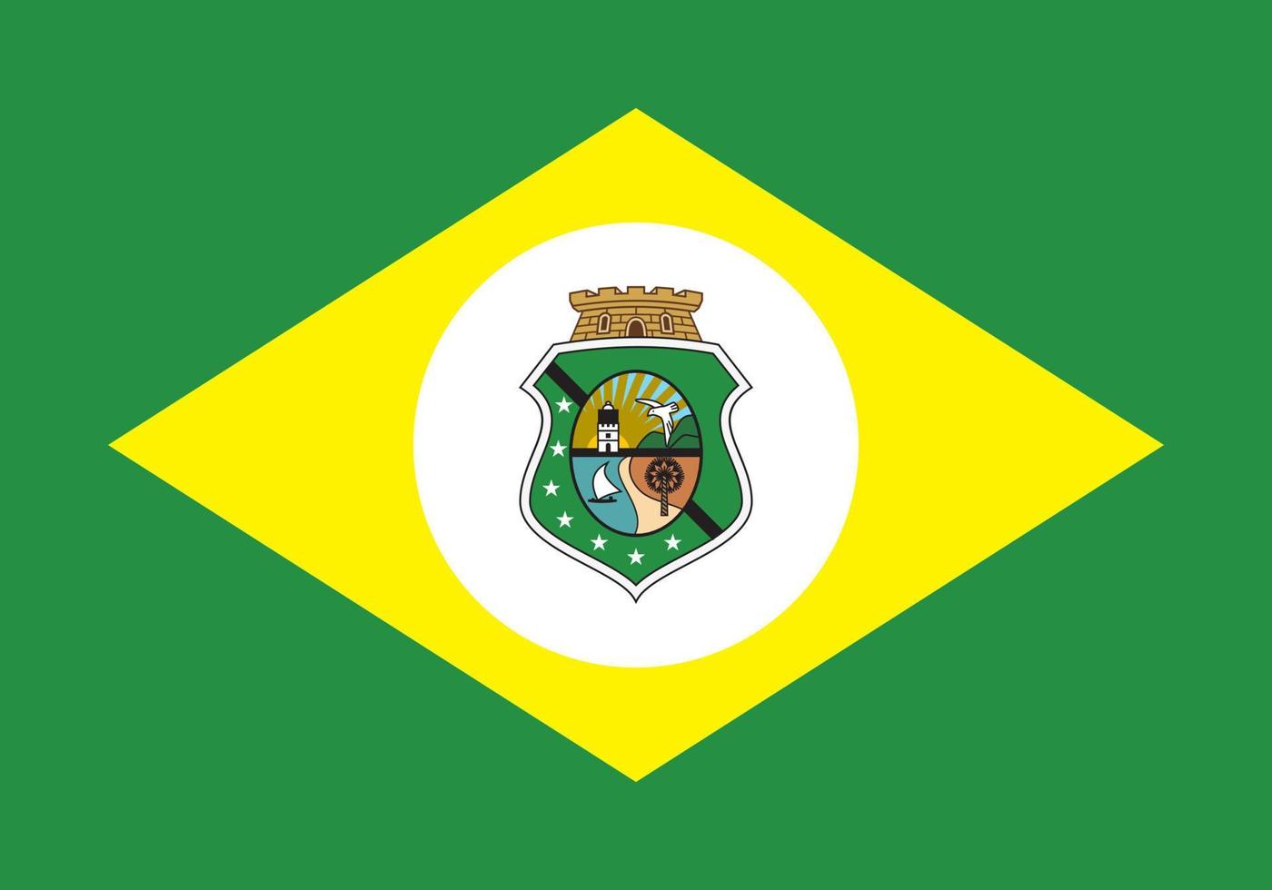 Ceara Flag, state of Brazil. Vector Illustration.